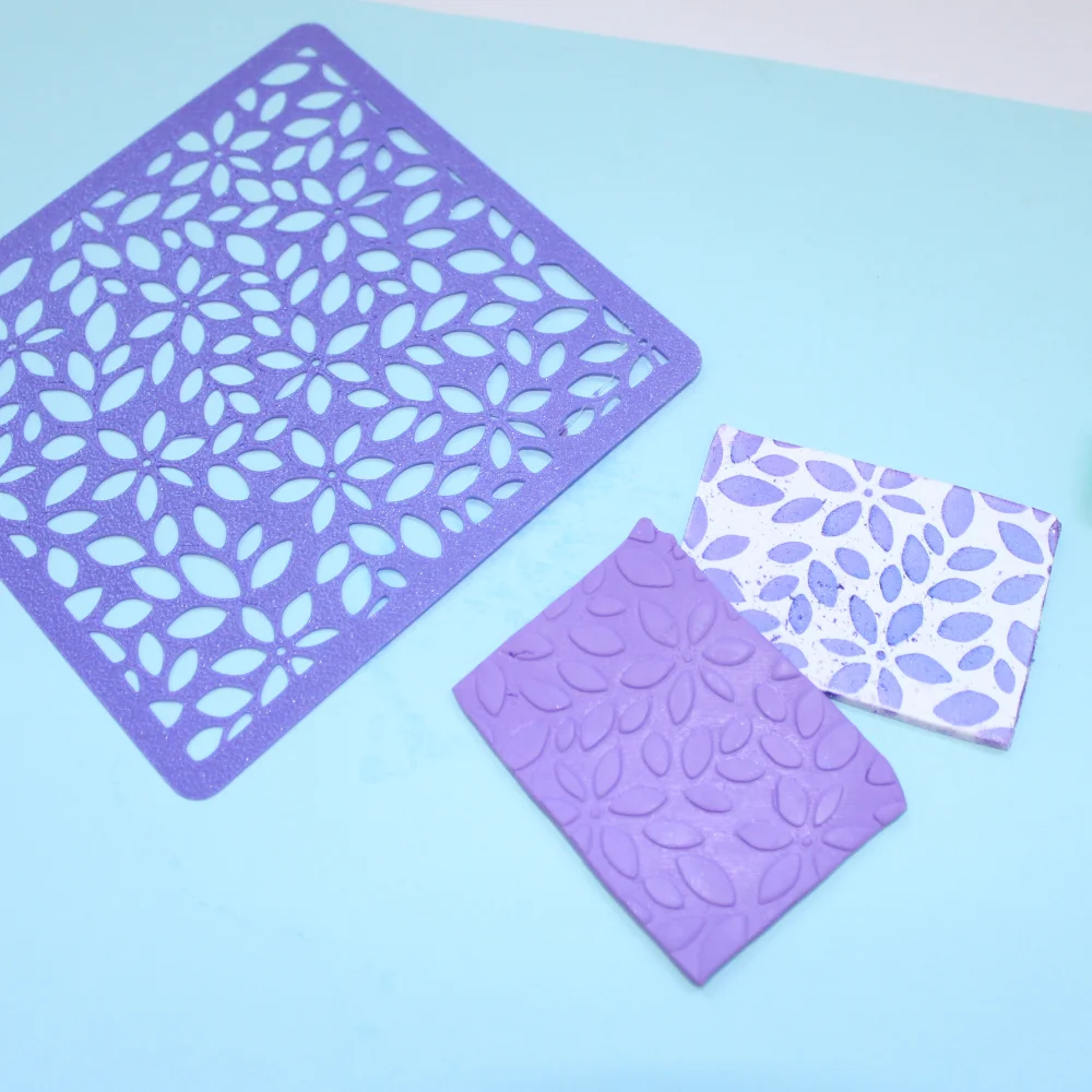 estampado flores arcilla polimerica