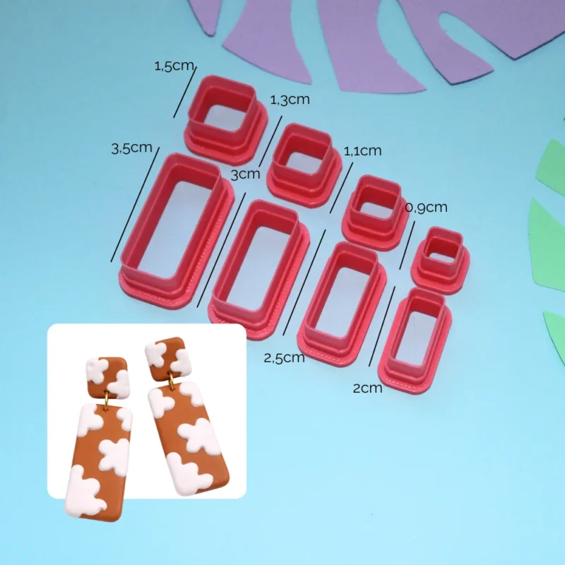 cortador rectangulo para pendientes de arcilla polimerica